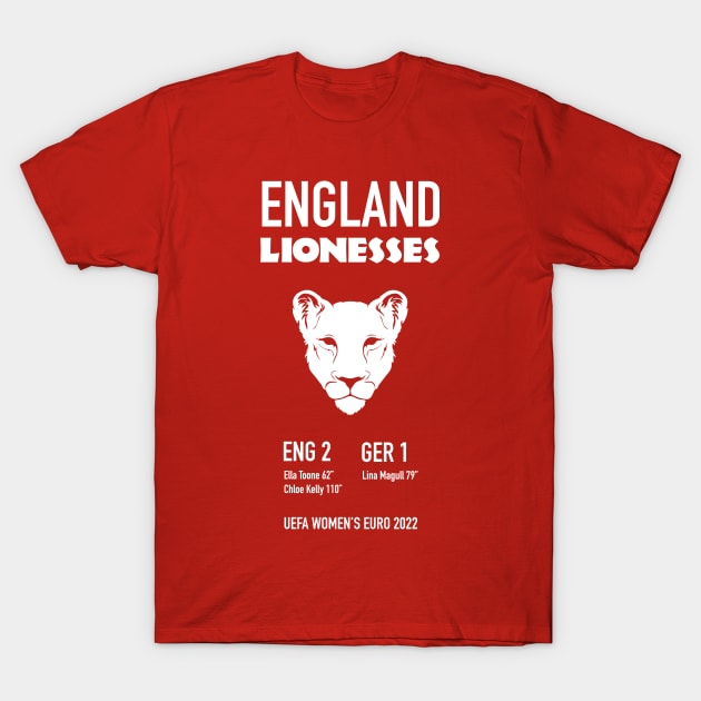 England Lionesses - UEFA Women's EURO Football Winners 2022 T-Shirt by StarIconsFooty